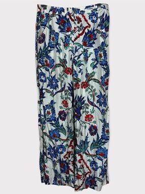 Tory Birch Silk Floral Wide Leg Pants 6 Boho Festival Coastal Shabby Vacation